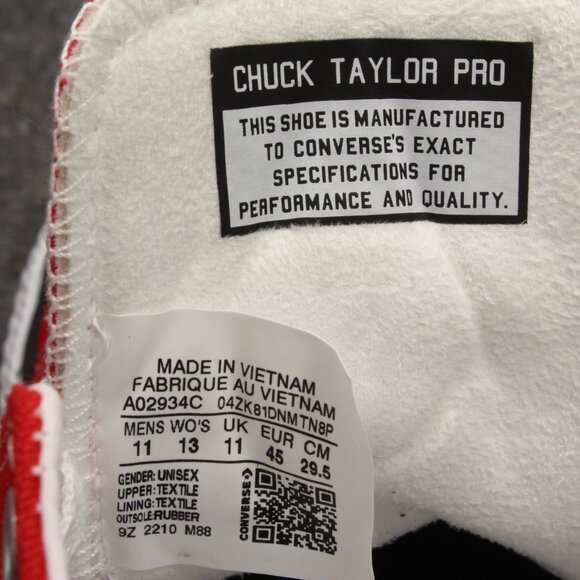 CONVERSE CTAS PRO Skate Mid Top Canvas Memory Foam Red Men's Shoes Size 1 - Picture 12 of 12